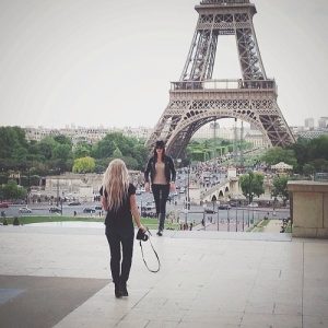 Beckwith doing a photo shoot in Paris. 