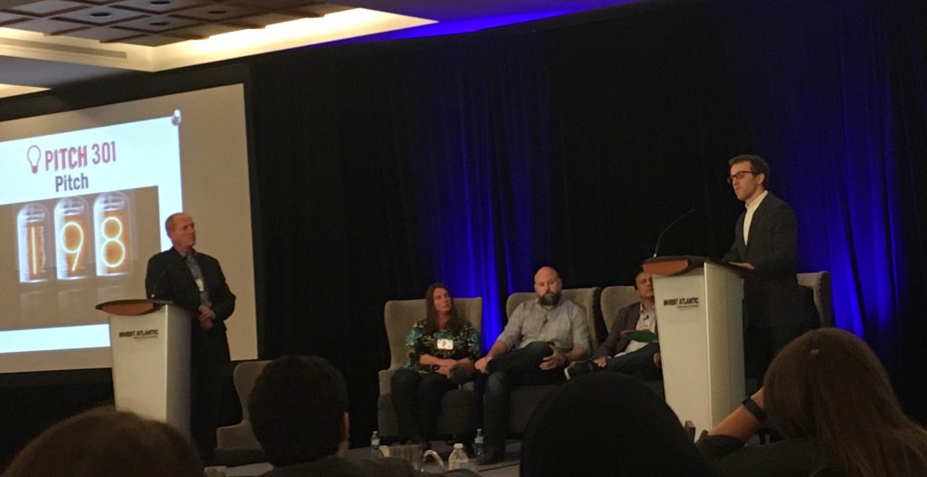 Dave Wolpin pitches at Invest Atlantic. 