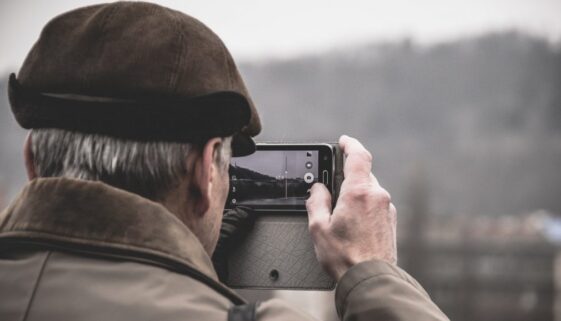 old man, cellphone, seniors
