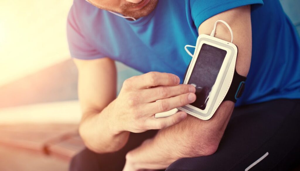 athlete listening music, fitness, running