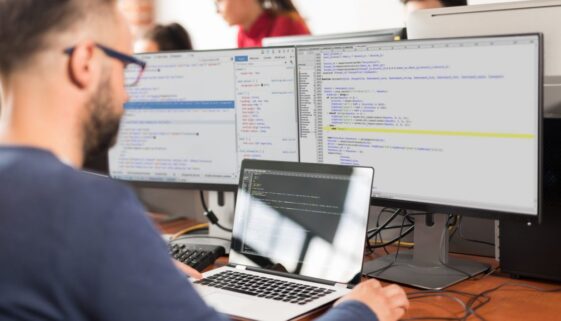 Website design. Developing programming and coding technologies.
