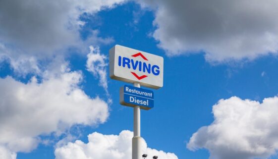 Iriving Sign at Gas Stop