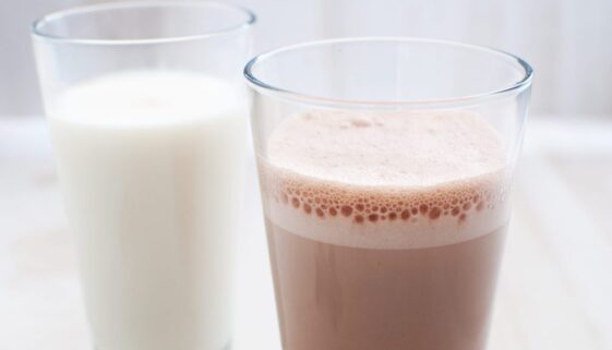 Chocolate and regular milk