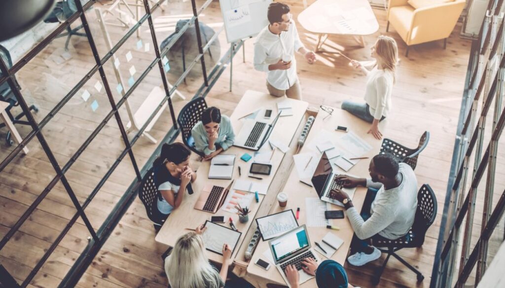 Young people, work, diversity, office