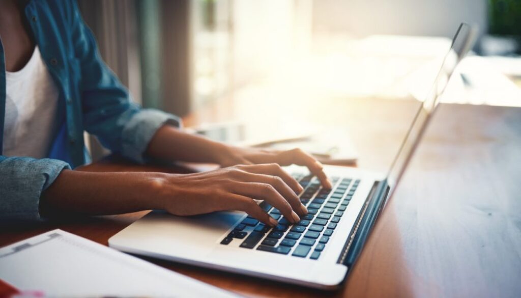 Getting down to work, computer