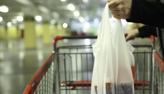 After shopping in the supermarket