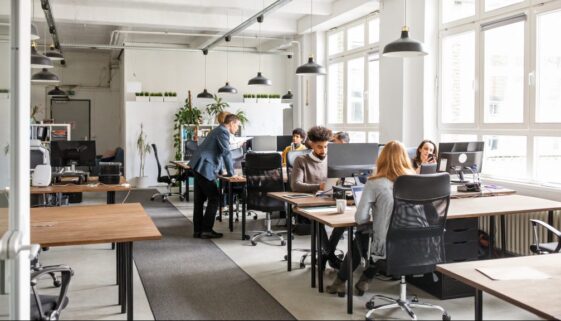 Business people working in modern office space