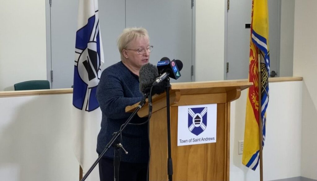 Health Minister Dorothy Shephard speaks during an announcement in Saint Andrews on Nov. 22, 2021.