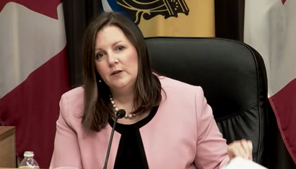 Dr. Jennifer Russell briefs the media during the NB provincial COVID-19 update on Dec 3, 2021.