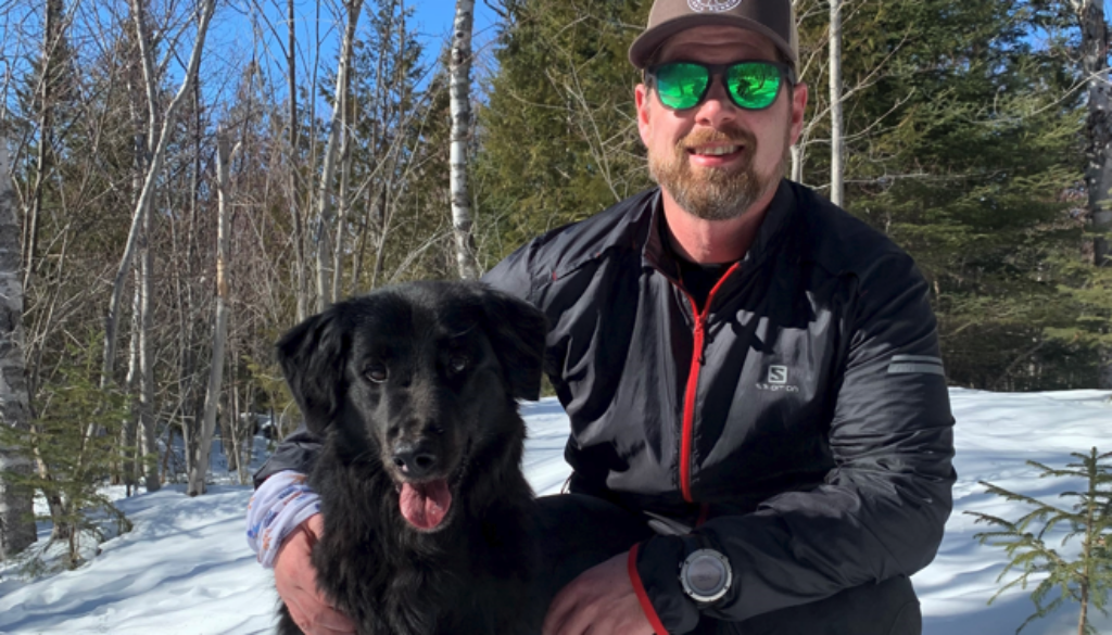Trail runner Mark McColgan and his dog, 'Kona' (Image: submitted)
