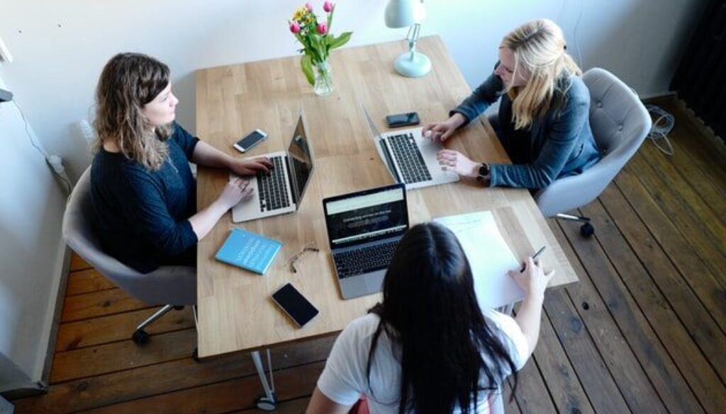 Office workers at desk