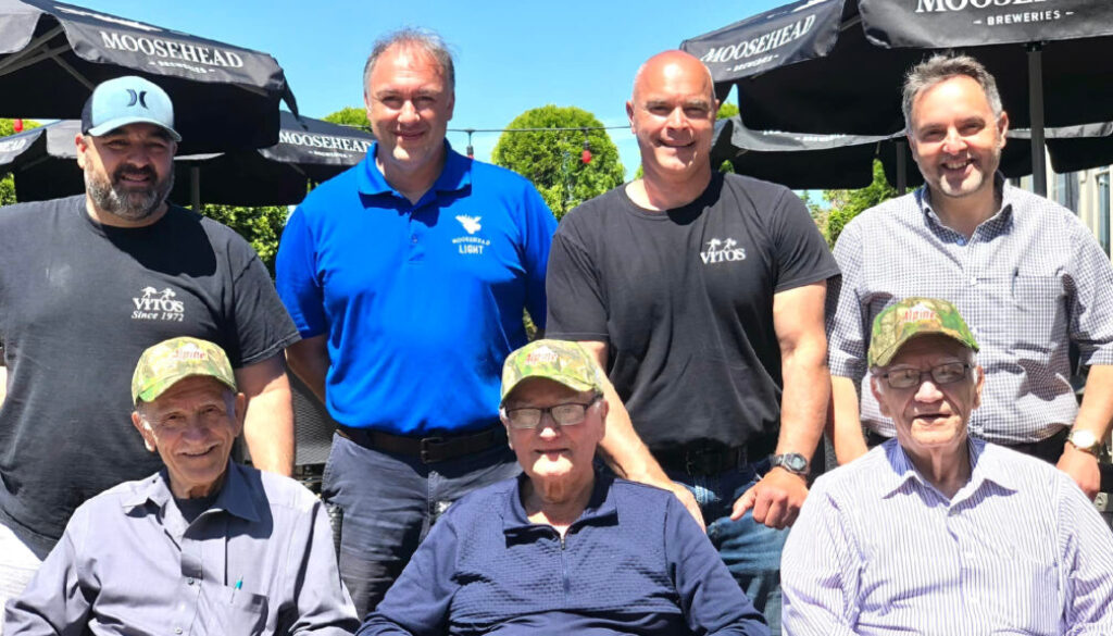 Constantine Costa Georgoudis (front left) passed away on May 15, 2022, at the age of 90 Image Frenette Funeral Home