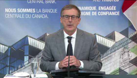 Bank of Canada Governor Tiff Macklem addresses the media in Ottawa, Ont., on July 13, 2022. (Image YouTube Screen Capture)