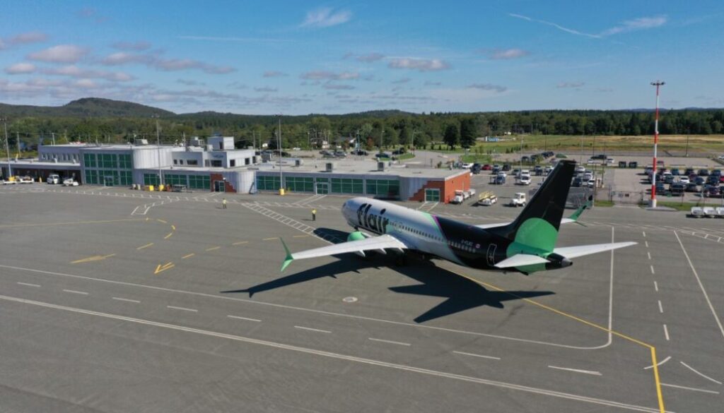 A Flair Airlines plane at the Saint John Airport. Image Submitted Saint John Airport