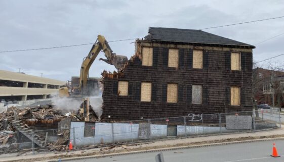 he Brown House in uptown Saint John, owned by J.D. Irving, Ltd., was demolished on Jan. 9, 2023. Image Brad Perry