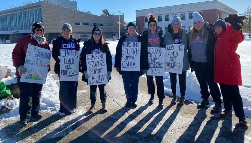 CBU Nursing students braving the coldest day of the year on the