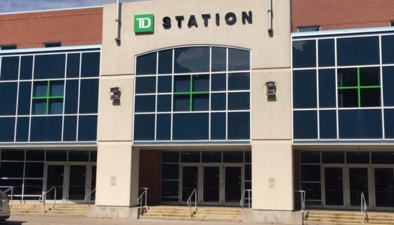 The front entrance of TD Station in Saint John. Image Brad Perry