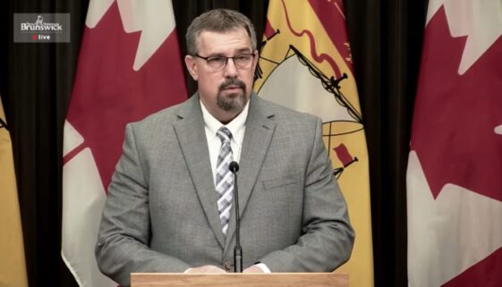 Education Minister Bill Hogan speaks during a news conference in December 2022. Image YouTube screen capture